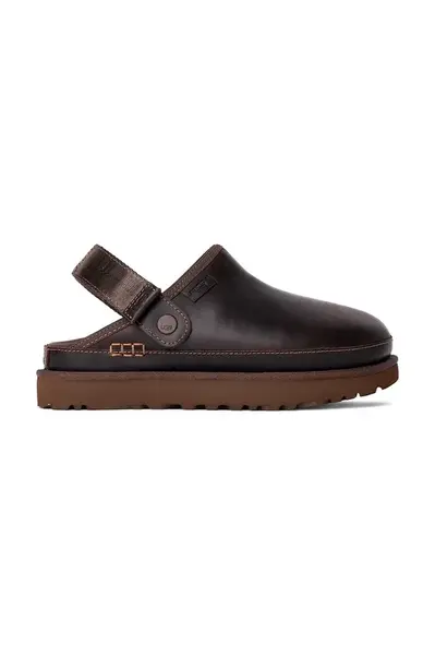 Kožené šľapky UGG Goldenstar Clog Lthr Regen
