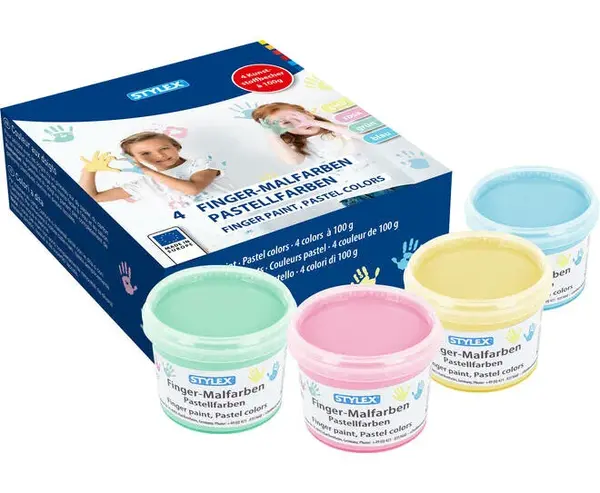 Prstové barvy pastelové 4x100 ml