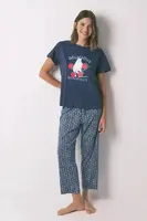 Bavlněné pyžamo women'secret dámské, tmavomodrá barva, bavlněné, 3132101