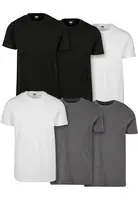 Basic T-shirt 6-pack blk/blk/wht/wht/chrcl/chrcl