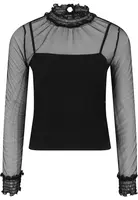 Women's Double-Layer Mesh L/S Black