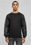 Imitation Raglan Leather Crew blk/blk