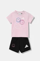 Dětská bavlněná souprava adidas růžová barva, JN2153