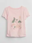 Ružové dievčenské tričko s motívom dinosaura GAP