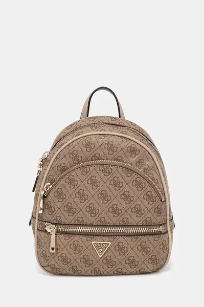 Ruksak Guess MANHATTAN dámsky, béžová farba, malý, vzorovaný, HWSG71 18320