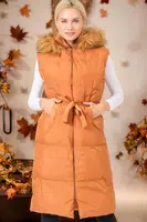 Z6744 DEWBERRY WOMEN'S VEST-DARK TAN