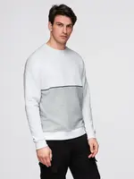 Ombre Men's OVERSIZE sweatshirt with contrasting color combination - white and gray