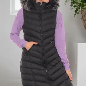 Z6684 DEWBERRY WOMEN'S VEST-LIGHT BLACK