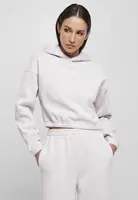 Women's short oversized hoodie with soft lilac