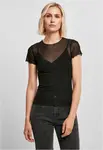 Women's mesh T-shirt in black color