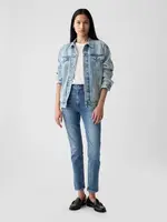 GAP Modré dámské džíny high rise cigarette jeans with secret smoothing pockets with W