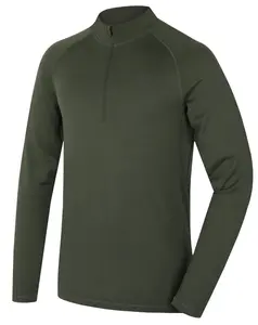 Husky Merow zip M L, green Merino termoprádlo triko