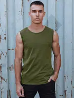 Tank top męski bez nadruku zielony Dstreet