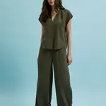 Dámské letní kalhoty MOODO - khaki