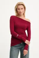 Tričko s dlouhým rukávem Answear.LAB vínová barva