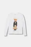 Dětské tričko s dlouhým rukávem Guess bílá barva, J5BI16 J1314