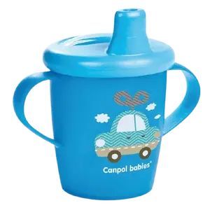 CANPOL BABIES Nevylévací hrníček toys modrý 250 ml