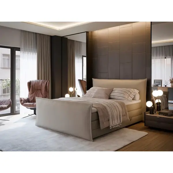 MID.YOU POSTEL BOXSPRING, 160/200 cm, krémová