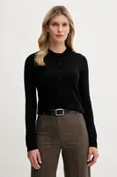 Kardigan s příměsí vlny United Colors of Benetton černá barva, 102HD502B