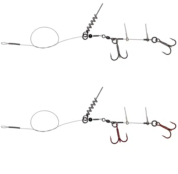 Savage gear návazec linethru corkscrew rig 45 cm - nosnost 31 kg /vel.háčku 1/0/ 2 kusy