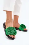 Boto Dámské sandály zdobené květinami zelené Cellanen