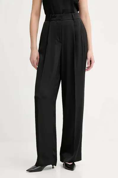 Kalhoty MICHAEL Michael Kors dámské, černá barva, high waist, MT530VRAYJ