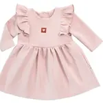 Baby Nellys Dětské teplákové šaty, tunika Vintage Love - starorůžové. vel. 68