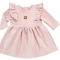 Baby Nellys Dětské teplákové šaty, tunika Vintage Love - starorůžové. vel. 68