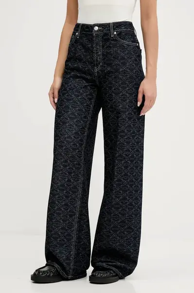 Bavlněné džíny HUGO 937_13 dámské, high waist, 50541522