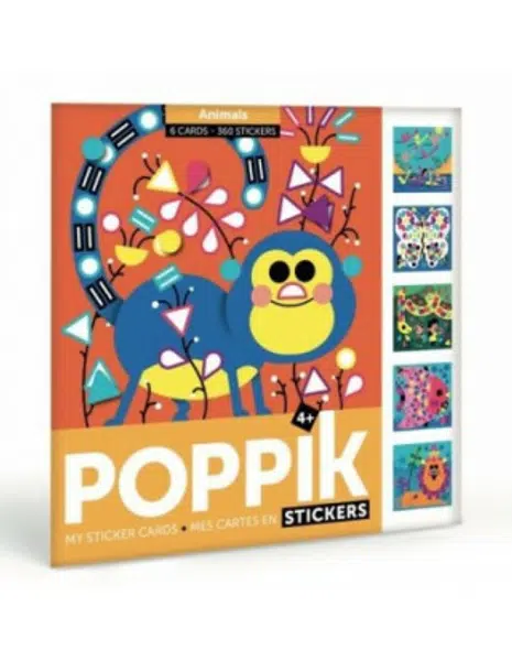 POPPIK Kreativní samolepkové karty Zvířátka