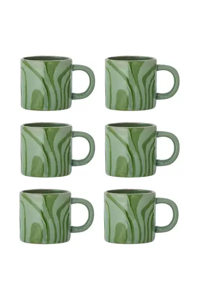 Sada hrnků Bloomingville Ninka 250 ml 6-pack zelená barva