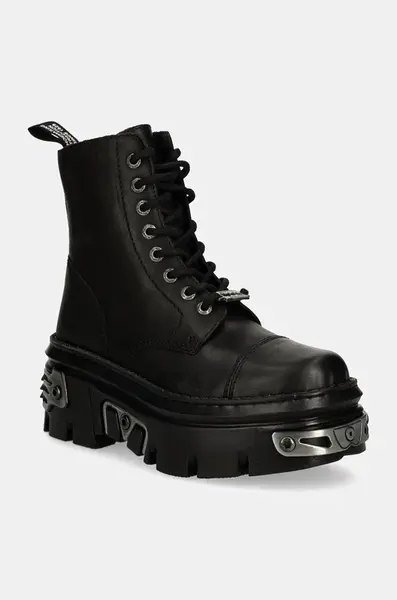 Kožené workery New Rock CRUST NEGRO + REACTOR NEGRO