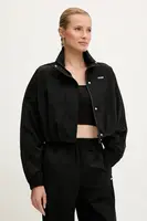 Bunda Guess NINA černá barva, přechodná, oversize, V5YL00 WHCH2