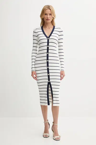 Šaty Guess ANDREA bílá barva, mini, přiléhavé, W5YK98 Z2YK2