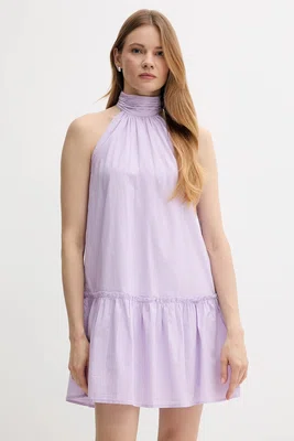 Bavlněné šaty Pepe Jeans fialová barva, mini, PL953761