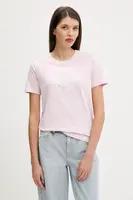 Bavlněné tričko Converse dámské, růžová barva, 10027751-A03