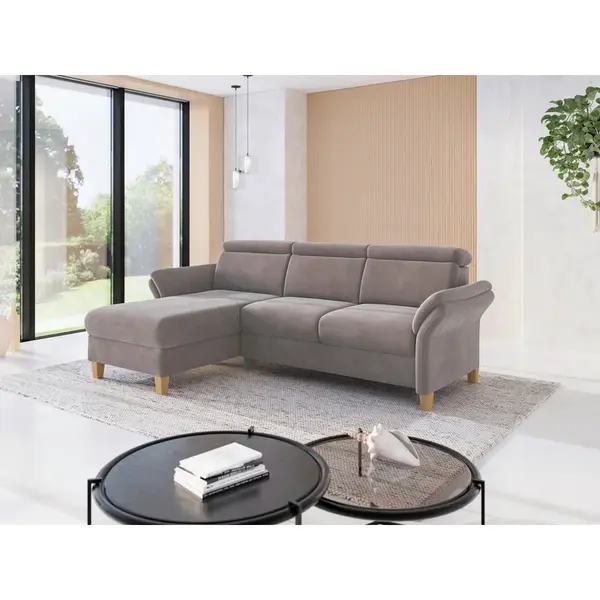 Sit & More ROHOVÁ SEDAČKA, textil, šedohnědá