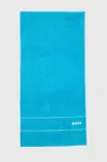 BOSS Malý bavlnený uterák BOSS Plain River Blue 50 x 100 cm