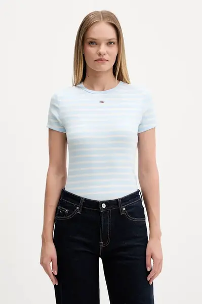 Tommy Jeans basic tričko dámské bavlněné s elastanem