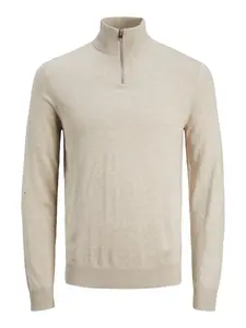 JACK & JONES Sveter 'JJEmil'  béžová melírovaná