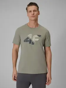 Pánské regular tričko s potiskem 4f khaki s