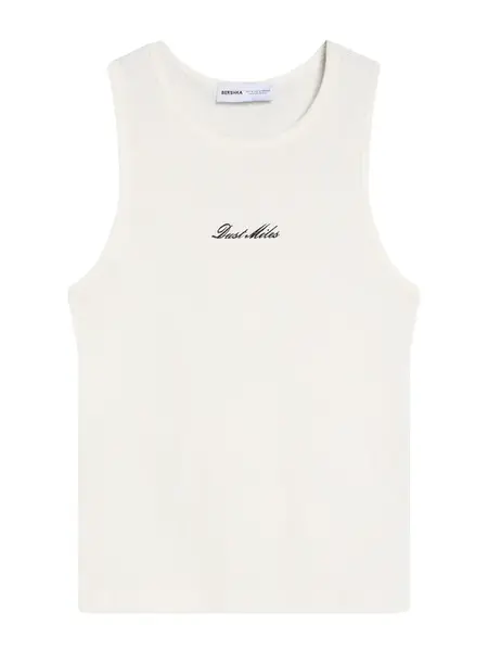 Bershka Tričko  čierna / šedobiela