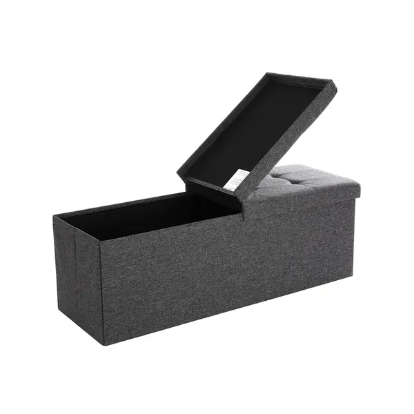 Taburet s odklápěcím víkem OTTOMAN 110x38 cm, tmavě šedý