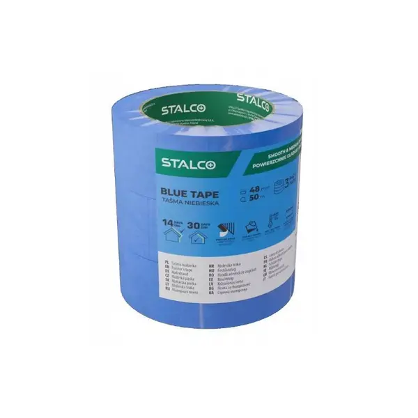 Páska lepící, maskovací, 48 mm x 50 m, STALCO, set.3 ks