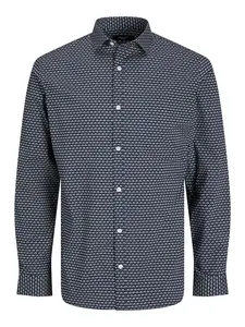 JACK & JONES Košeľa 'JPRBLABlackpool'  tmavomodrá / biela