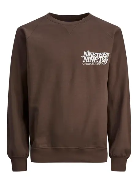JACK & JONES Mikina 'JORRedhook'  čokoládová / biela