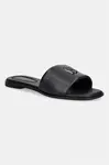 Tommy Hilfiger pantofle dámské kožené TH LOGO HARDWARE LEATHER MULE
