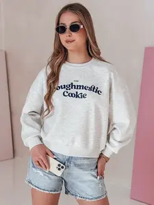 Dámska oversize mikina s nápisom COOKIES