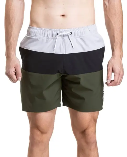 Meatfly pánské plavky Keith Boardshorts 17" Olive / Black / Quiet Gray | Černá | Velikost S