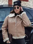 Dámska kožená bunda SHEREB khaki